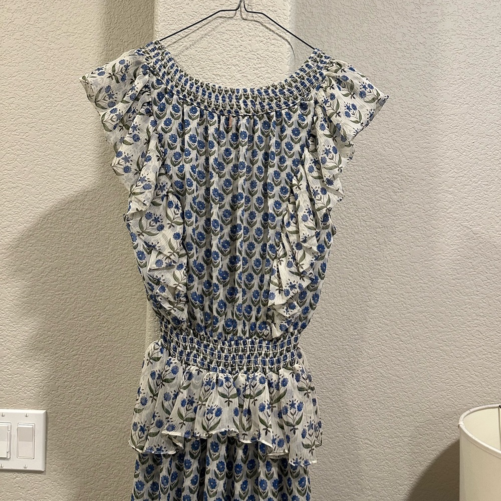Misa Los Angeles Blue and White Midi Dress - Picture 9 of 10